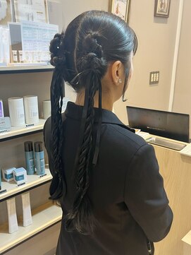 オーセンヘア(AUTHEN.HAIR) お呼ばれアレンジ/ツイン、三つ編みアレンジ