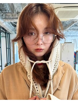 ミディアムパーマ/レイヤーパーマ/ベージュブラウン