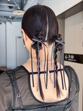 アルバム 銀座(ALBUM GINZA) 韓国ヘアロングおくれ毛ダークアッシュ_ba576881