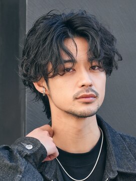 フィフス 大分(fifth) 大分シャドウパーマメンズカットラウンドマッシュセンターパート