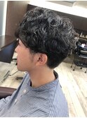 2ブロック、マッシュ強めパーマ