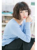 くせ毛風前髪カール★ゆるふわ前下がりミディアムボブc1