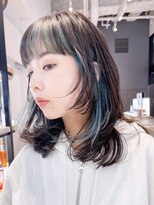 アルバム 銀座(ALBUM GINZA)&nbsp;インナーグリーンレイヤー_アースカラーくびれヘア_ba373893