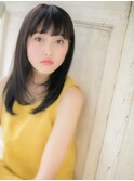 mod's姪浜/アッシュブラック前下がりレイヤーエアストレートh