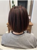 ハイライト・白髪ぼかし・艶ボブ・インナーカラー