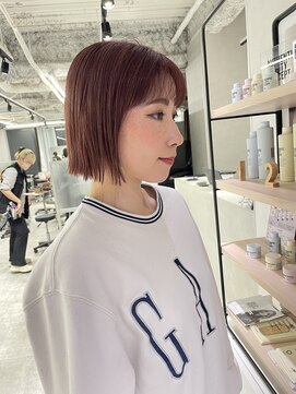 キートス(Kiitos) ピンクベージュピンクブラウン切りっぱなしボブ