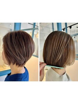 【西葛西駅徒歩7分】気になる白髪ぼかしのハイライトが得意♪素敵な立体感のある仕上がりに◎