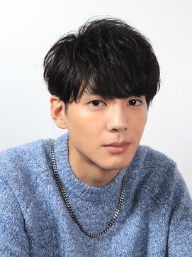 ネイビー(NAVY) 爽やか好印象サイドパート 刈り上げマッシュ ニュアンスパーマ