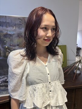 ヘアーアイストゥーレ(HAIR ICI TRE) カシスカラー暖色カラーブリーチなしカラー