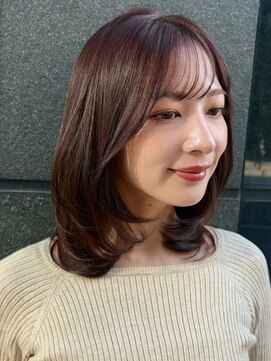 ガーデン 銀座(GARDEN) 顔周りレイヤー/小顔/モカブラウン/ひし形ミディアム/20代30代