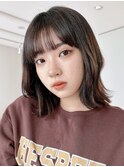 くびレイヤーボブルフネビージュ小顔ワンレンこなれミディ