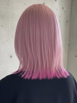 プネル(punel)&nbsp;ペールピンク　裾カラー　エンドカラー　ケアブリーチ　原宿