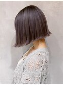 ラベンダーグレー_Aラインボブかきあげロング_ba337781