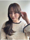 ロングレイヤー 小顔カット 2wayバング 韓国へア 髪質改善