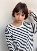 ショートボブ/イメチェン/美髪/ワイドバング/ブラウン