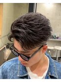 フェザーショートパーマ/メンズ/刈り上げ/眉毛/ツイスト