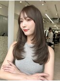 A194ブリーチなしカラーグレージュヘアレイヤーカット