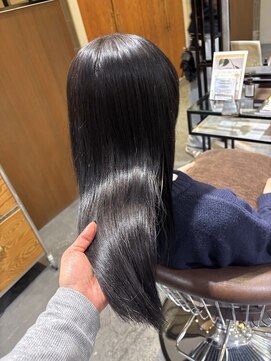 オリーブグレー　グレージュ　オリーブアッシュ　暗髪