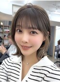 ボブ/レイヤーカット/髪質改善/ウェットヘア/オリーブベージュ