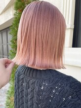 大人でも似合うアプリコットピンク、つくります。 [ボブ/ブリーチ/ダブルカラー/インナーカラー/吉祥寺]