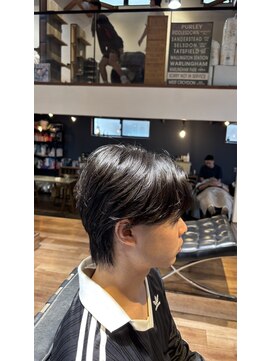 メンズヘアースパイス ユメサキ(Men's Hair SPICE -yumesaki-) センターパートウルフ×曲がる縮毛矯正