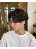京都河原町/メンズパーマセンターパートニュアンスパーマ学割U