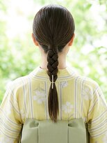 と和 巣鴨 大人可愛いシンプル編みおろし浴衣アレンジ