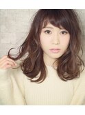 秋冬スタイル 鎖骨下 ミディアムヘア
