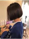 切りっぱなしワンレンボブ/整体ヘッドスパ