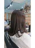 外ハネミディ/アッシュオリーブ/30代/40代/50代