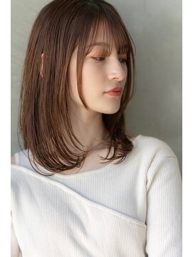 オースティン 流山おおたかの森(AUSTIN) 大人かわいい前髪セシルカットココアブラウンフリンジウェーブ