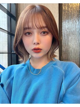 ミンクス 原宿店(MINX) 【清水豊】くびれボブ インナーカラー シースルーバング