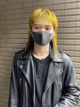 スタジオフォーエイチ(STUDIO 4H) パンク/ビビッドイエロー/派手髪/デザインカラー/ウルフ