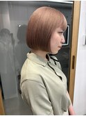 【NICA】ボブ切りっぱなしボブピンクベージュミルクティー /緒方