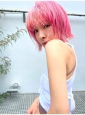 【Taylor 大宮】ビビットピンク×切りっぱなしボブ