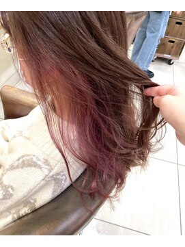 ネオリーブアイム 横浜西口店(Neolive aim) インナーカラー　ピンクベージュ