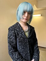 ソイ 下北沢(soi)&nbsp;【pale blue】水色カラー_ステップカット_ボブ_アイスブルー