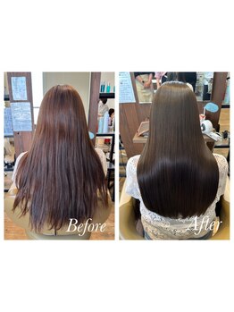 【ノンダメージサロン】独自の髪質改善ストレート☆カラーと同時施術可能◎