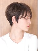 40代50代小顔黒髪ネビージュボブルフワンレンショート