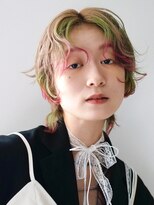 オリーブカラーくすみベージュ透明感カラー小顔ボブルフ_F0326