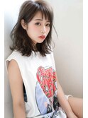 ☆くびレイヤーエモージュデザインカラーシルキーベージュミディ