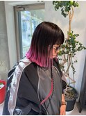 裾カラーエンドカラールーツカラーアンブレラカラー外はねボブ