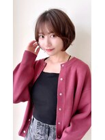 ハピネス クローバー 八木店(Happiness CLOVER) ＊前髪あり耳掛け丸みくびれショートボブ20代30代40代50代60代*