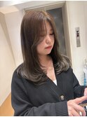 レイヤーカット髪質改善縮毛矯正艶髪ヘーゼルベージュ韓国仙台