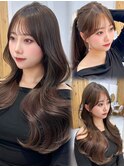 韓国ヘア　2wayバング  レイヤーカット くびれヘア  顔周り