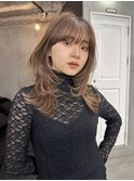 ★デジタルパーマミニウルフチェリーブラウンホワイトグレージュ