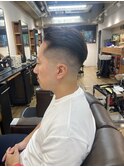 七.三オールバックスキンフェードスタイル