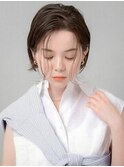 シースルーバング×ぱつっとボブ