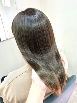 アンス(Anse) オリーブグレージュ/インナーカラー/オレンジ