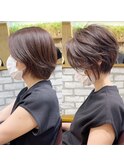 30代40代50代ショート白髪ぼかし銀座丸みくびれ井●